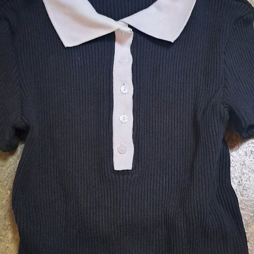 Zara blouse with collar black new, size S