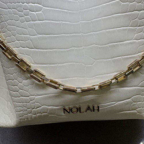 Nolah shoulder bag white used with wear on clasp and interior
