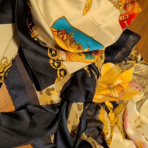 Carlo Margo scarves used, beautiful design