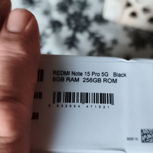 Xiaomi Redmi Note 15 Pro 5G smartphone like new, black, 8/256GB