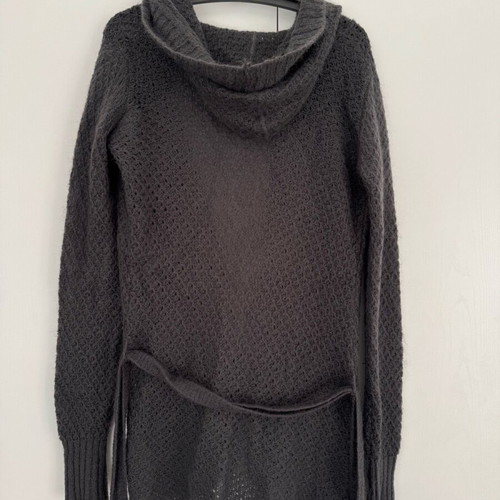 Zara knitted cardigan grey like new with hood and belt