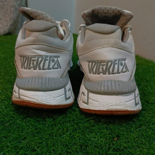 Versace Trigreca sneakers white with gold Barocco print, like new, size 45