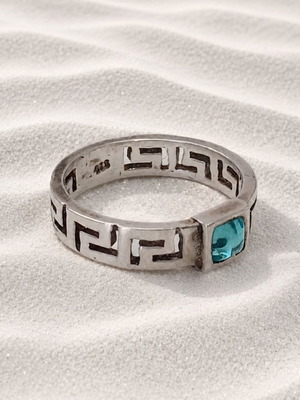 Handmade Gianni Silver Ring 925 with Aquamarine Stone new