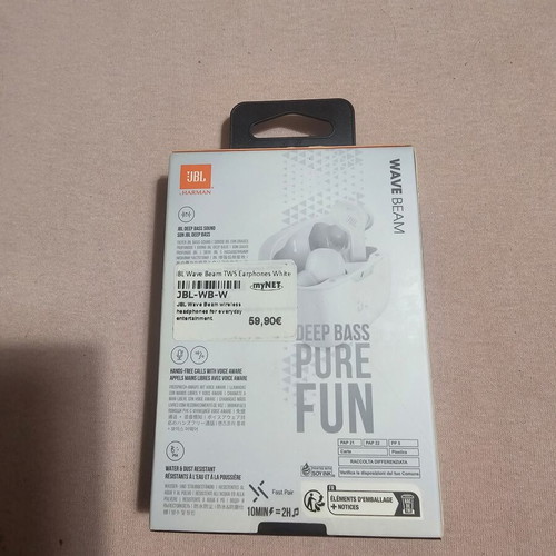 JBL Wave Beam TWS wireless earbuds new, white
