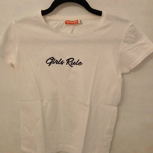 Energiers Girls Rule white T-shirt like new, 16Y XS-S