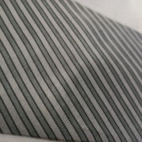 Lanvin Paris 100% Pure Silk Tie, grey silver diagonal stripes