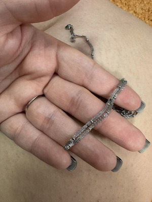 Necklace used, silver color