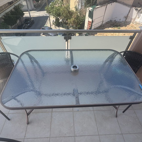 Balcony tables used, small and large with 6 chairs