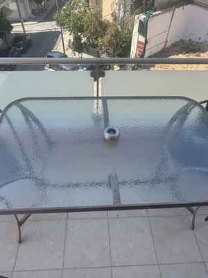 Balcony tables used, small and large with 6 chairs