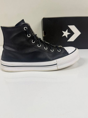Converse Chuck Taylor Lift Hi used, natural leather, black, size 38.5