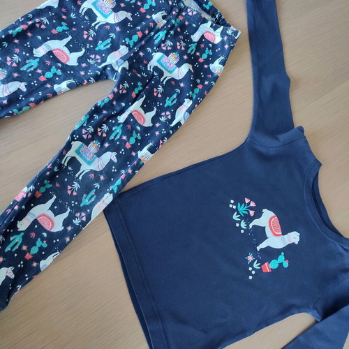 GAP pajamas 100% cotton for 4-year-old toddler like new, blue with llama pattern