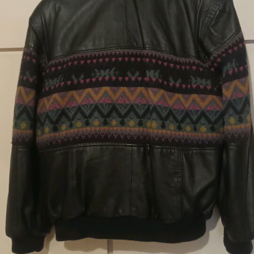 Men's leather napa jacket Italian like new, black, size L