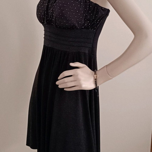 Active Girl evening mini strapless dress like new, black with gold details