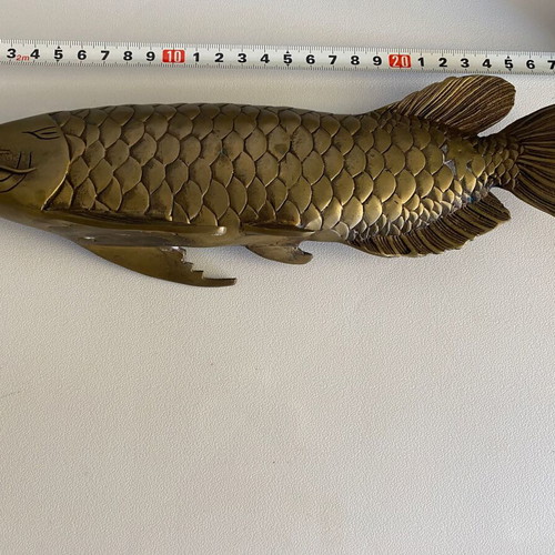 Bronze fish statue used, copper golden dragonfish symbol