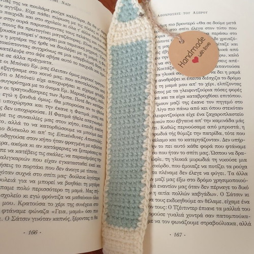 Mint Pencil Crochet Bookmark new