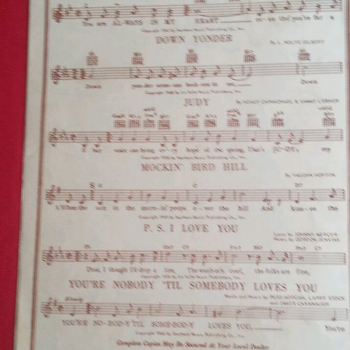 Fascination vintage 1945 piano sheet music like new, English