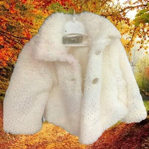Vinteli Baby Fur Coat New, Cream-Gold, 9-12 Months