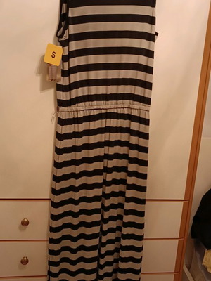 Maxi striped dress new, size S, black