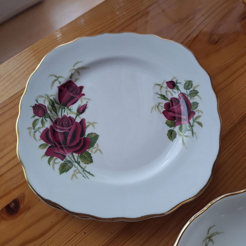 Colclough bone china coffee sets like new with cake plates, pack of three