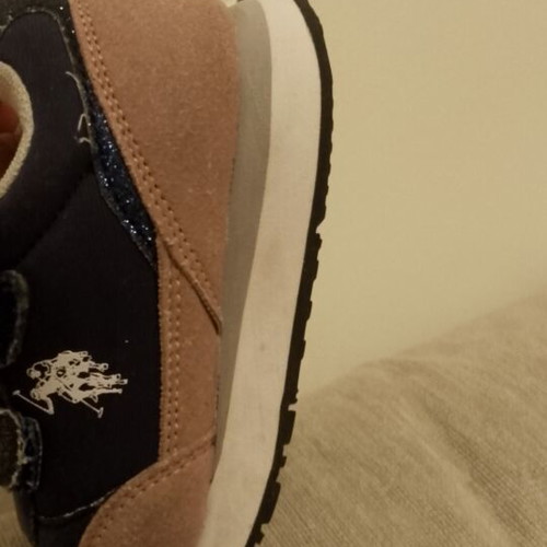 Us Polo Athletic Shoes for Girls size 27 like new, beige and blue