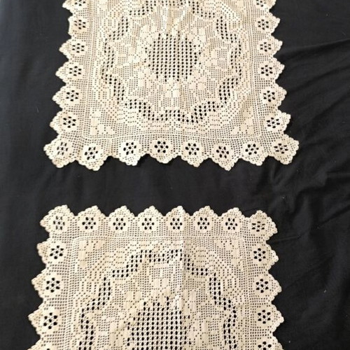 Crochet doilies set of 3 vintage, like new, ecru