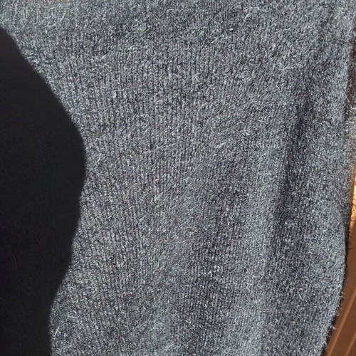 Wool Sweater Let It Snow logo size L like new, black