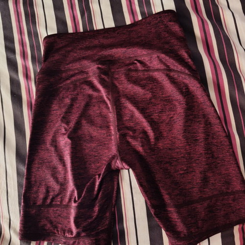 BDA High-Waisted Quick-Dry Biker Shorts with Pocket, Like New, Size S, Burgundy