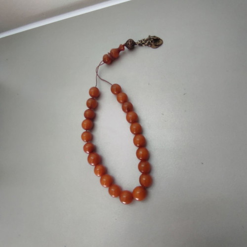Komboloi mastic 21 beads vintage metal part used