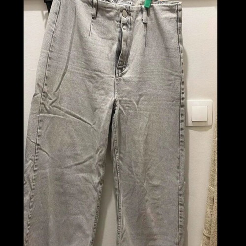 Zara wide-straight jeans, grey, size L / 40 / 12