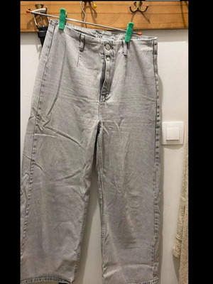 Zara wide-straight jeans, grey, size L / 40 / 12