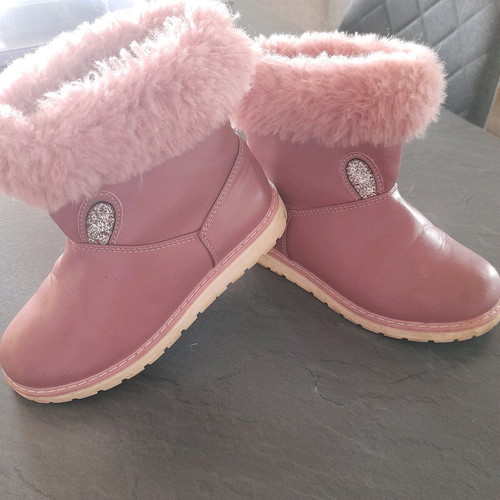 Boots with fur used, size 30, pink
