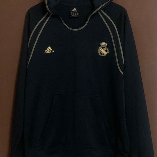 Real Madrid CF adidas hoodie like new, black/gold, size XL