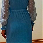  φόρεμα πλεκτό γαλάζιο-σιελ