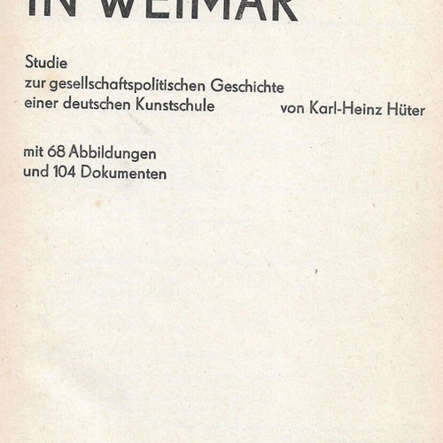 Das Bauhaus in Weimar book used, German language