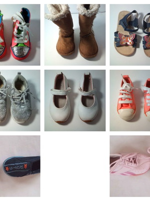 Children's shoes used, pack of 8 pairs sizes 22 and 28