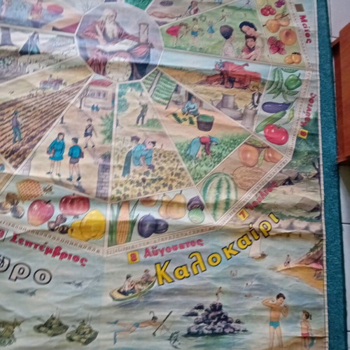 Old school map used, authentic vintage