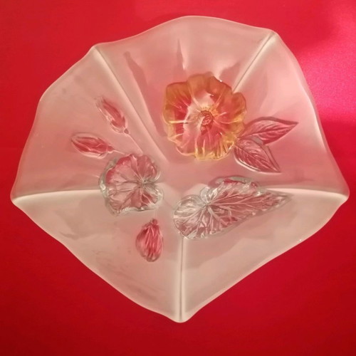 Vintage Mikasa Crystal floral centerpiece bowl