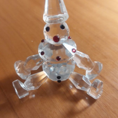 Crystal decorative clown like new with red stones