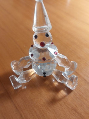 Crystal decorative clown like new with red stones