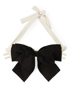 Milkwhite Bow Crop Top new, black with white base