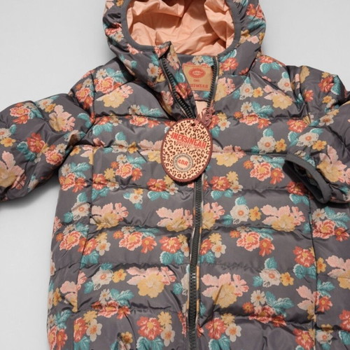 Ebruli Kids floral print hooded puffer jacket for girls 3-4 years