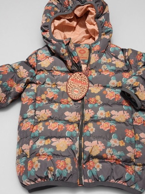Ebruli Kids floral print hooded puffer jacket for girls 3-4 years