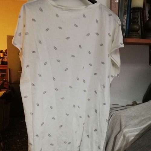 Yessica white T-shirt, size Large, modal and cotton