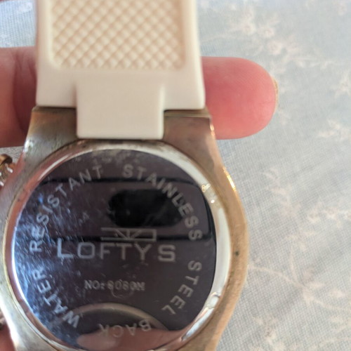 Lofty's wristwatch used, white and pink