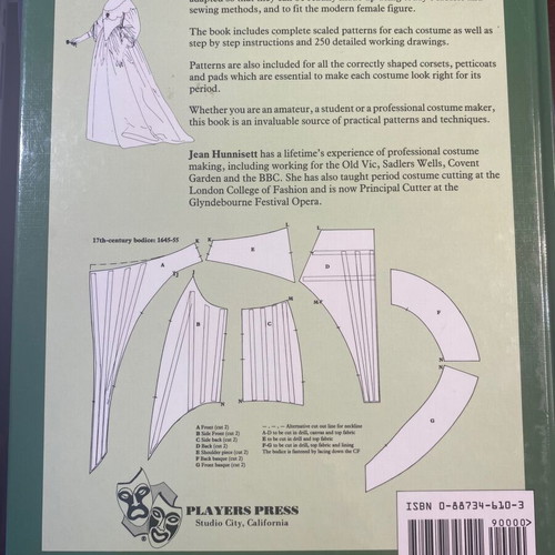 Period Costume for Stage & Screen like new, patterns for women's dresses 1500-1800