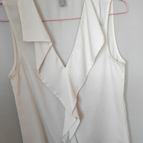 H&M Sleeveless Blouse Used, White, Size S