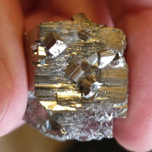 Pyrite gold color with characteristic shape new collection specimen