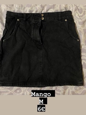 Denim skirt Mango size M black like new