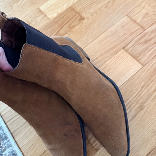 Zara suede brown ankle boots used, size 40 with elastic