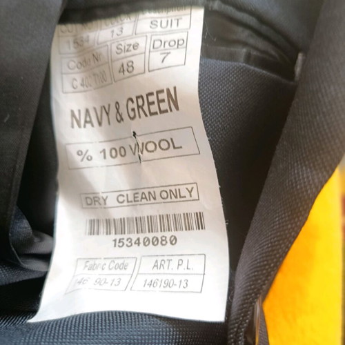 Navy & Green men's suit like new, black and blue, size M
